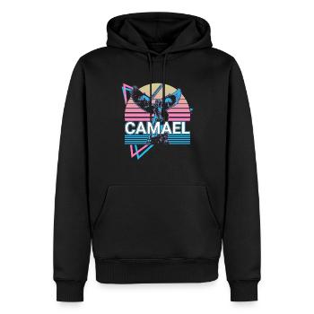 Camael Archange Khamuel Rétro - Sweat à capuche Premium bio Homme - noir - Devant - Nico (187cm)