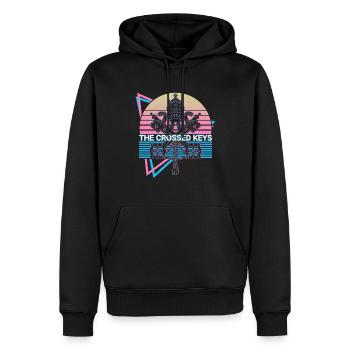 Die gekreuzten Schlüssel Vatikanflagge St. Andreas - Männer Premium Bio Hoodie - Schwarz - Vorne - Nico (187cm)