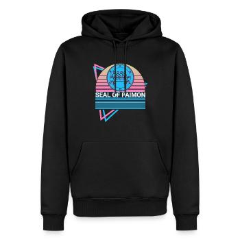 Sceau de Paimon Retro - Sweat à capuche Premium bio Homme - noir - Devant - Nico (187cm)