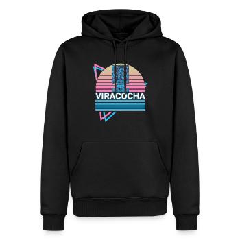Viracocha Inka Retro - Männer Premium Bio Hoodie - Schwarz - Vorne - Nico (187cm)