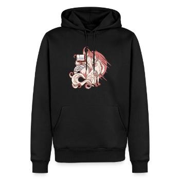 Cyborg Kitsune Neunschwänziger Fuchs Cyber-Ästheti - Männer Premium Bio Hoodie - Schwarz - Vorne - Nico (187cm)