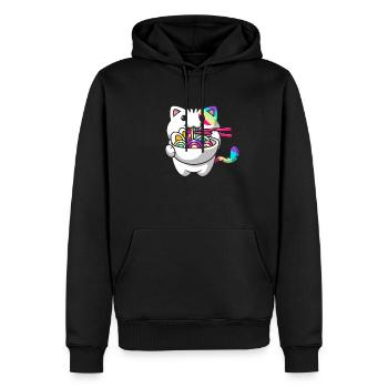 Kawaii Katze Japanische Ramen Nudeln Regenbogen Ni - Männer Premium Bio Hoodie - Schwarz - Vorne - Nico (187cm)
