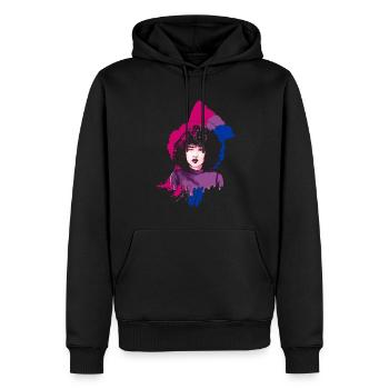 Afro Girl Bisexual Flag BI Black Story - Sweat à capuche Premium bio Homme - noir - Devant - Nico (187cm)
