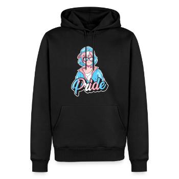Transgender Pride Japonais Cool Anime Girl Tra - Sweat à capuche Premium bio Homme - noir - Devant - Nico (187cm)