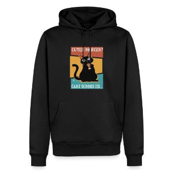 Guten Morgen - Ganz dünnes Eis Kaffee Spruch Lusti - Sweat à capuche Premium bio Homme - noir - Devant - Nico (187cm)