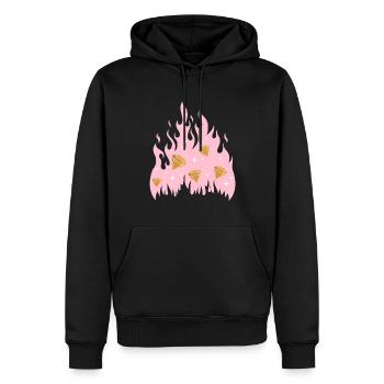 New Money Aesthetic Fire Flame Diamond - Sweat à capuche Premium bio Homme - noir - Devant - Nico (187cm)