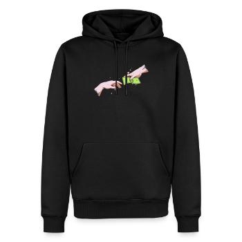 Neues Geld Ästhetische Lustige Schöpfung von Adam - Männer Premium Bio Hoodie - Schwarz - Vorne - Nico (187cm)