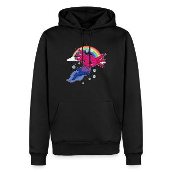 Bisexual Pride Bi Kawaii Axolotl Bisexual Flag - Sweat à capuche Premium bio Homme - noir - Devant - Nico (187cm)