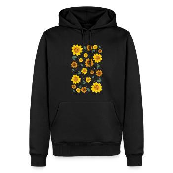 Bloomcore Esthétique Tournesols Flowercore Cott - Sweat à capuche Premium bio Homme - noir - Devant - Nico (187cm)
