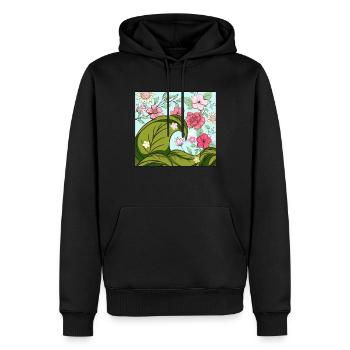 Bloomcore Aesthetic Big wave off Kanagawa Cotta - Men’s Premium Organic Hoodie - black - Front - Nico (187cm)