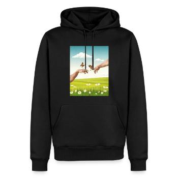 Design esthétique Bloomcore par Adam Butterfl - Sweat à capuche Premium bio Homme - noir - Devant - Nico (187cm)