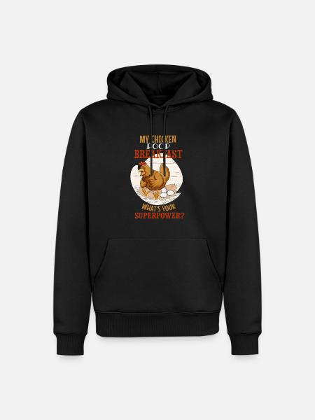 Lustiges Hühner Landwirtschafts Design - Männer Premium Bio Hoodie - Schwarz