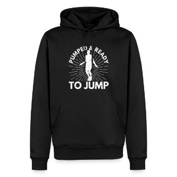 Lustiges Springseil Springseil aufgepumpt & bereit - Männer Premium Bio Hoodie - Schwarz - Vorne - Nico (187cm)