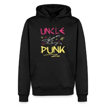 Tonton Punk Rock - Sweat à capuche Premium bio Homme - noir - Devant - Nico (187cm)