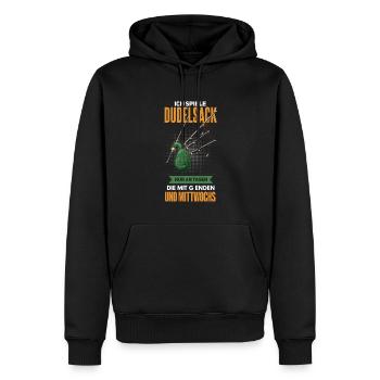 Lustiges Dudelsackspieler Musiker Design - Männer Premium Bio Hoodie - Schwarz - Vorne - Nico (187cm)