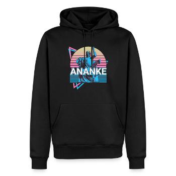 Déesse Ananke Mythologie grecque antique - Sweat à capuche Premium bio Homme - noir - Devant - Nico (187cm)