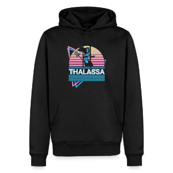 Déesse Thalassa Mythologie grecque antique - Sweat à capuche Premium bio Homme - noir - Devant - Nico (187cm)