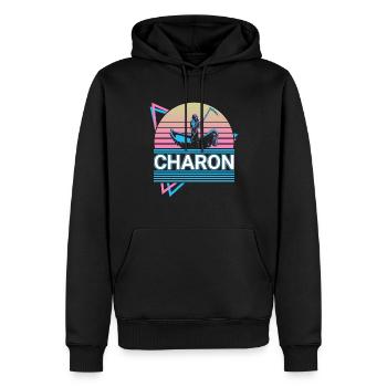 Charon Dieu grec Mythe grec antique - Sweat à capuche Premium bio Homme - noir - Devant - Nico (187cm)