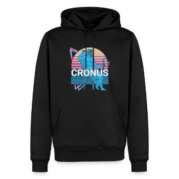 Kronus Dieu grec Mythe grec antique - Sweat à capuche Premium bio Homme - noir - Devant - Nico (187cm)