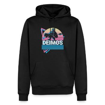 Deimos Dieu grec Mythol grec antique - Sweat à capuche Premium bio Homme - noir - Devant - Nico (187cm)