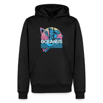 Oceanus Dieu grec Mythe grec antique - Sweat à capuche Premium bio Homme - noir - Devant - Nico (187cm)