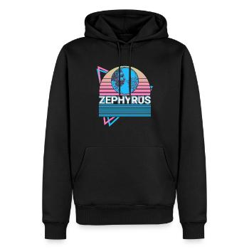 Zephyrus Dieu grec Mythe grec antique - Sweat à capuche Premium bio Homme - noir - Devant - Nico (187cm)