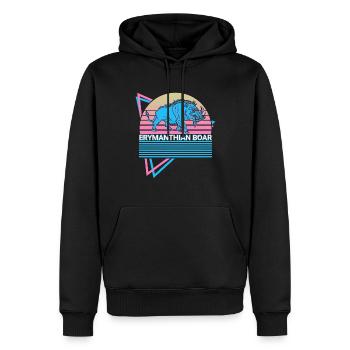 Sanglier érymanthien créature mythique grecque - Sweat à capuche Premium bio Homme - noir - Devant - Nico (187cm)