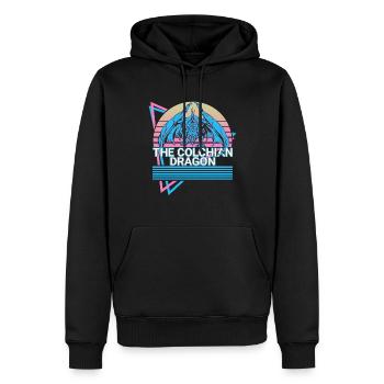 La créature mythique du dragon colchide mythe grec - Sweat à capuche Premium bio Homme - noir - Devant - Nico (187cm)