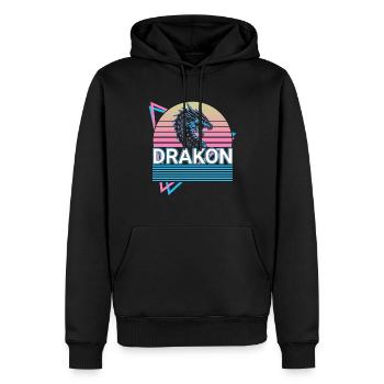 Drakon Serpent Géant Créature Mythique Grec - Sweat à capuche Premium bio Homme - noir - Devant - Nico (187cm)
