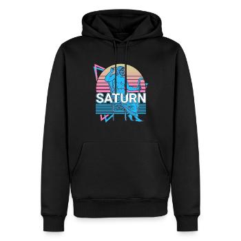 Saturne Dieu du Temps Mythologie romaine antique Re - Sweat à capuche Premium bio Homme - noir - Devant - Nico (187cm)