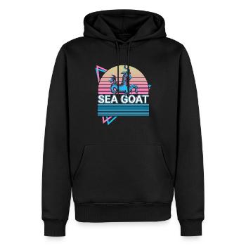 Chèvre de mer Créature mythique Mythologie juive - Sweat à capuche Premium bio Homme - noir - Devant - Nico (187cm)