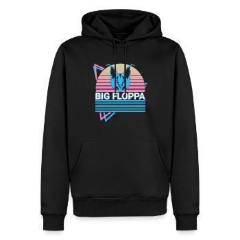 Big Floppa Karakal Katze Meme Retro - Männer Premium Bio Hoodie - Schwarz - Vorne - Nico (187cm)