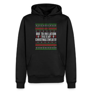 Drôle de dicton de Noël sur l’inflation - Sweat à capuche Premium bio Homme - noir - Devant - Nico (187cm)