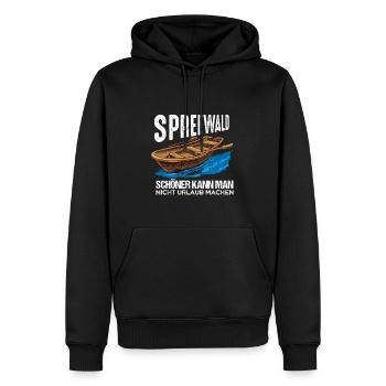 Cooles Spreewald Ostdeutschland Design - Männer Premium Bio Hoodie - Schwarz - Vorne - Nico (187cm)