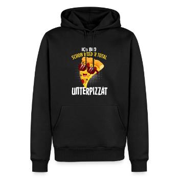 Ich bin unterpizzat - Männer Premium Bio Hoodie - Schwarz - Vorne - Nico (187cm)