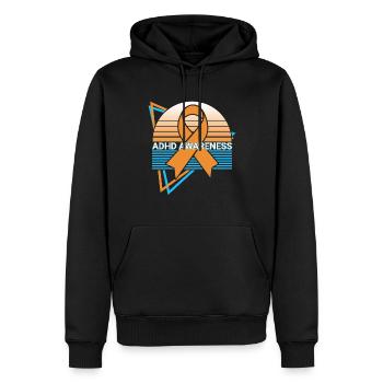 Adhd Awareness Retro - Männer Premium Bio Hoodie - Schwarz - Vorne - Nico (187cm)