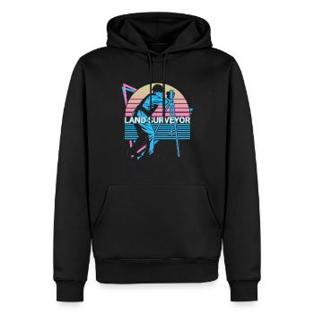 Landvermesser Retro - Männer Premium Bio Hoodie - Schwarz - Vorne - Nico (187cm)