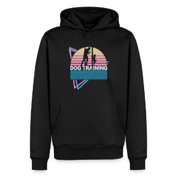 Dog Training Retro Trainer - Men’s Premium Organic Hoodie - black - Front - Nico (187cm)