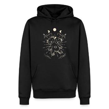 Kawaii Bear Moon Phases Gothic Two Headed Bear - Men’s Premium Organic Hoodie - black - Front - Nico (187cm)