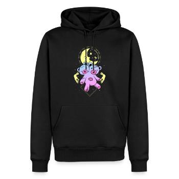 Kawaii Bear Pastel Goth Crescent Moon Gothic - Men’s Premium Organic Hoodie - black - Front - Nico (187cm)