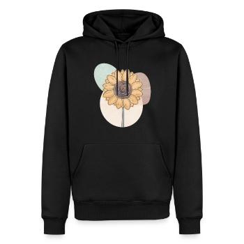 Bohemian Aesthetic Sunflower Retro Pastel - Männer Premium Bio Hoodie - Schwarz - Vorne - Nico (187cm)