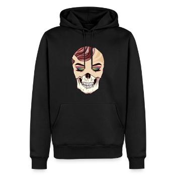 Avant Garde Aesthetic Gothic Skull Goth Hippie - Männer Premium Bio Hoodie - Schwarz - Vorne - Nico (187cm)