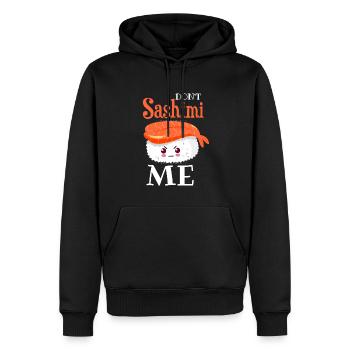 Drôle de Sushi Maki Saying Food Motif - Sweat à capuche Premium bio Homme - noir - Devant - Nico (187cm)