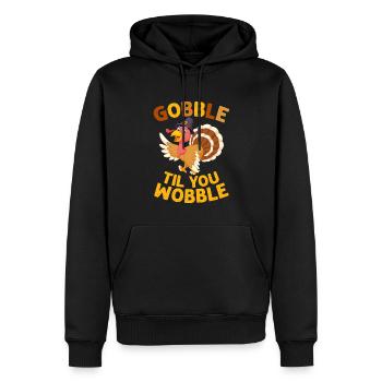 Gobble Til You Wobble Shirt Baby Outfit Toddler - Sweat à capuche Premium bio Homme - noir - Devant - Nico (187cm)