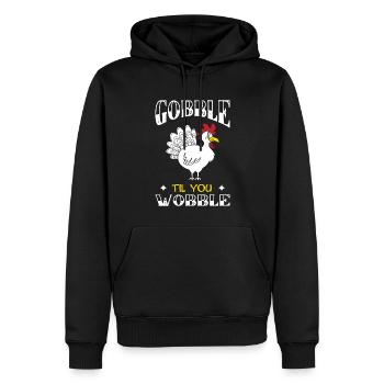 Gobble Til You Wobble Shirt Baby Outfit Toddler - Sweat à capuche Premium bio Homme - noir - Devant - Nico (187cm)