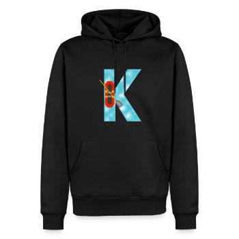 Illustration de bateau de canoë-kayak - Sweat à capuche Premium bio Homme - noir - Devant - Nico (187cm)