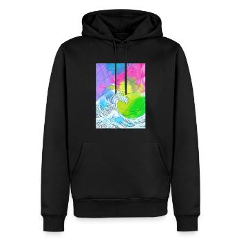 Art Academia Aesthetic Great Wave Off Kanagawa - Männer Premium Bio Hoodie - Schwarz - Vorne - Nico (187cm)