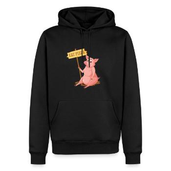 Manger Pizza Vegan Vegan Food Animal Motif - Sweat à capuche Premium bio Homme - noir - Devant - Nico (187cm)