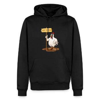 Manger Pizza Vegan Vegan Food Animal Motif - Sweat à capuche Premium bio Homme - noir - Devant - Nico (187cm)