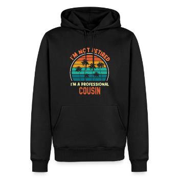 Ich bin nicht im Ruhestand, ich bin ein professioneller Mitarbeiter - Männer Premium Bio Hoodie - Schwarz - Vorne - Nico (187cm)
